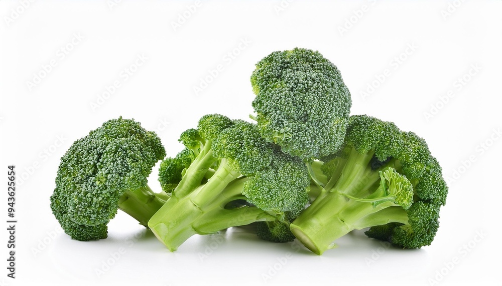 Sticker broccoli isolated on white background