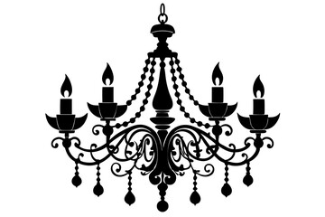 A chandelier icon silhouette vector illustration