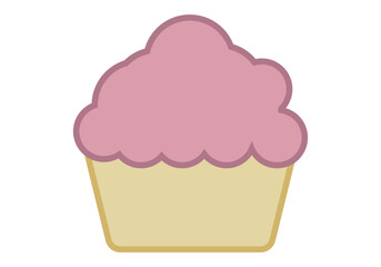 Pastel rosa de desayuno y bizcocho