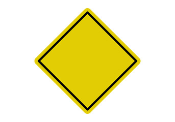 Señal amarillo y trazo negro vacío en fondo blanco