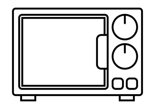Icono negro de microondas en fondo blanco