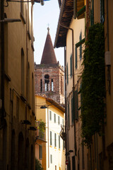 Italia, Toscana, la città di Pistoia. Campanile di San Paolo.