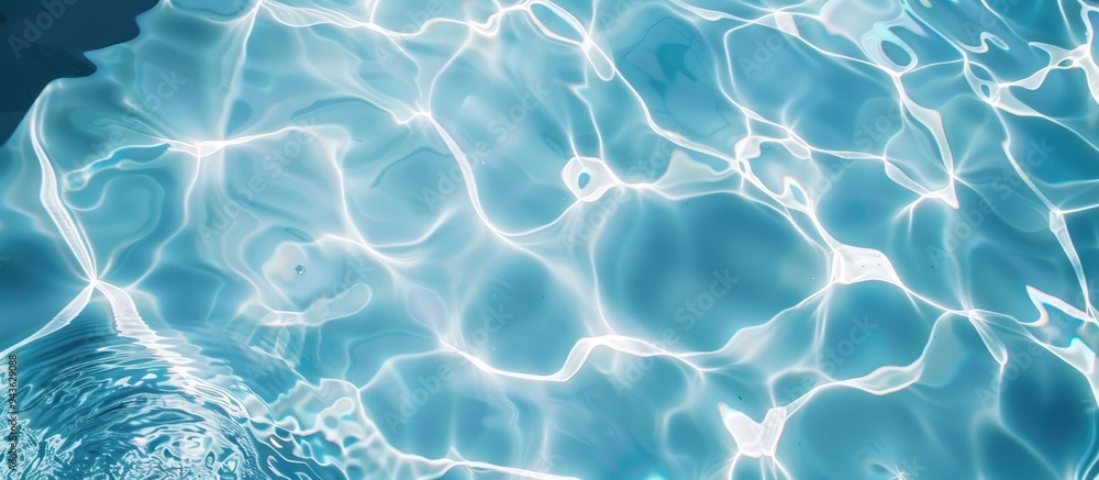 Poster Blue and white pool water creating a soothing backdrop with copy space image