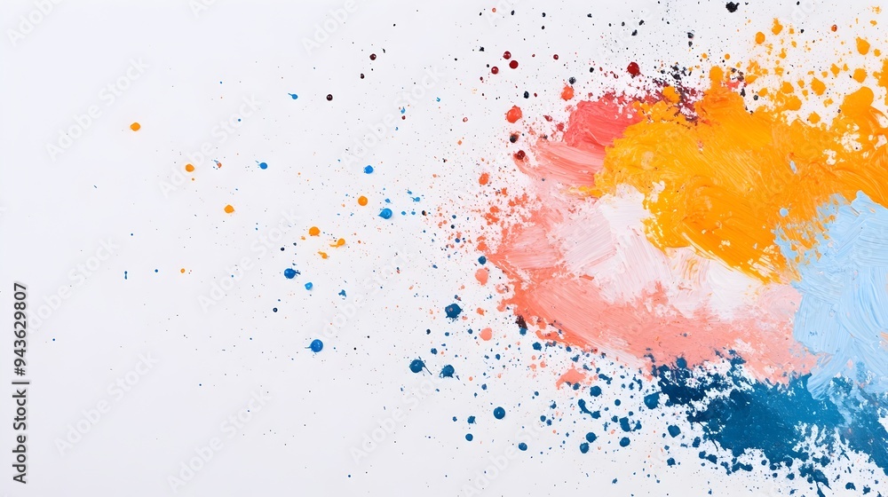 Poster Vibrant Colorful Abstract Splash of Painted Textures and Patterns for Creative Design