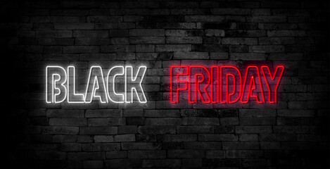 Black Friday Sale neon text vector design template. Black Friday Sale neon logo, light banner design element colorful modern design trend, night bright advertising. Vector. Editing text neon sign