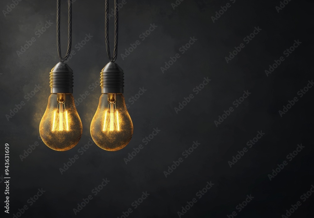 Sticker Light bulb with glowing center isolated on grey background - Leadership Concept