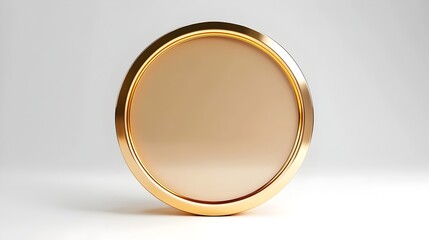 Gleaming Metallic Gold Orb on Simple White Background