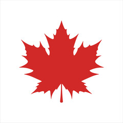 Canadian red maple leaf silhouette vector illustration design on white background.