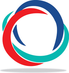 Red and Blue Crescent Shaped Letter C Icon