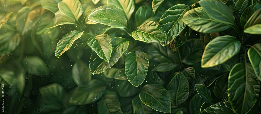 Aufkleber leaves in the background provide a serene copy space image