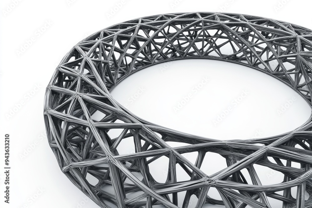 Poster a gray or black and white cgi composition, string backdrop, virtual paper frame for texture and back