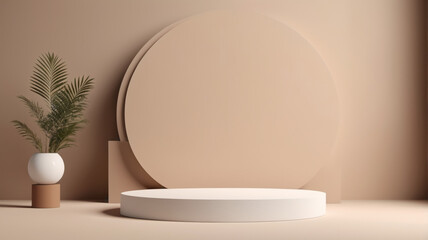 Chic pastel-colored round podium perfect for creating a welcoming atmosphere.