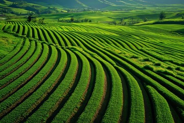 Photo taken from a drone of a solar panel farm plant
