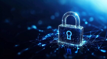 data protection and cybersecurity concept, internet network security online with rising padlock icon