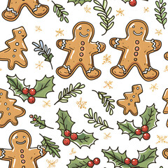 New Year and Christmas 2d cartoon or graphic advertising background, Seamless pattern