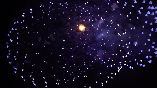 特殊なレンズで撮影した周囲にボケのある美しい花火（Lomography Petzval 55 mm f/1.7 MKII 使用）