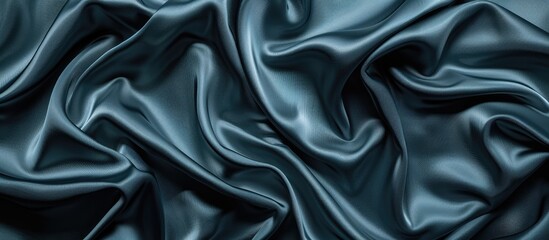 Obraz premium Elegant slate blue fabric with a luxurious feel and stylish folds Ideal for showcasing with a copy space image