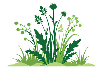 Weeds on white background B.eps