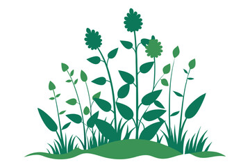 Weeds on white background C.eps