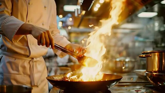 cooking in the kitchen