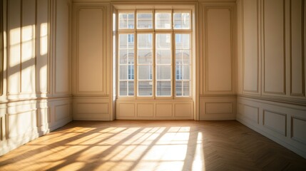 Sunlight Streaming Through a Window in an Empty Room
