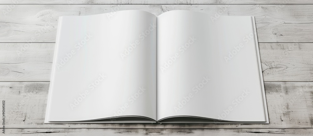 Poster a blank brochure mockup on a light wood background providing a template for design shown in an a4 ma