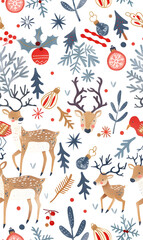 New Year and Christmas 2d cartoon or graphic advertising background, Seamless pattern