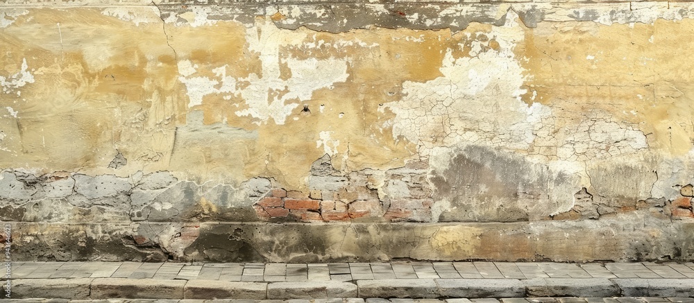 Aufkleber Old weathered building wall creating an abstract background with copy space image