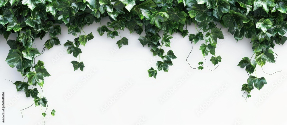 Poster ivy hedera plant displayed on a white background with copy space image