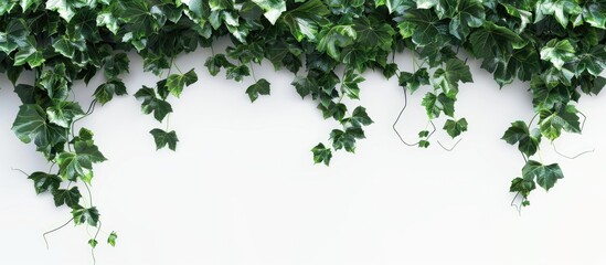 Fototapeta premium Ivy Hedera plant displayed on a white background with copy space image