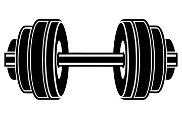 dumbbell icon silhouette vector illustration