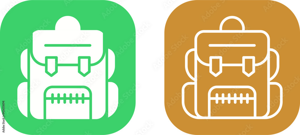 Sticker backpack vector icon