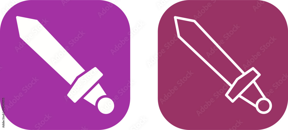 Poster sword vector icon