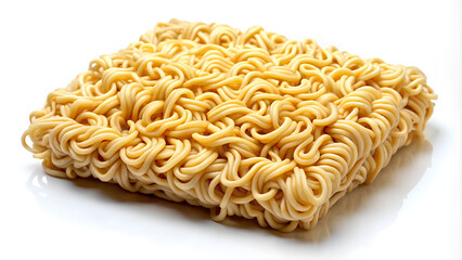 Uncooked Instant noodles isolated on white background, Clipping path