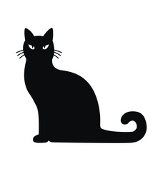 Black cat silhouette for Halloween design