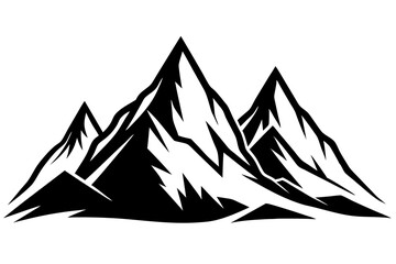 mountains icons silhouette vector art illustration