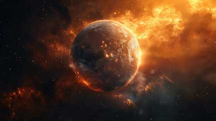 Fototapeta premium Galaxy with different planet, 135mm Canon lens