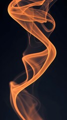 Obraz premium Orange Smoke on Black Background, Abstract Image, Texture, Pattern Background, Wallpaper, Cover and Screen of Smartphone, Cell Phone, Computer, Laptop, 9:16 and 16:9 Format