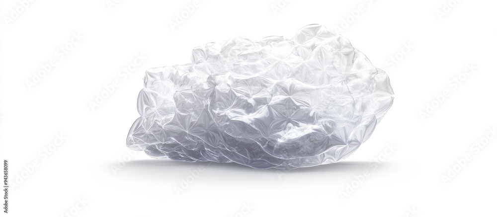 Poster Plastic bubble cushioning wrap isolated on a white background. with copy space image. Place for adding text or design
