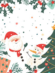 New Year and Christmas card, graphic advertising backgrounds in a doodle 2D illustrator style.