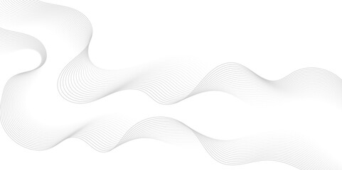 Gray wave curve lines abstract background with flowing particles. Digital energy waves technology concept. Modern backdrop design for business, presentation, banner