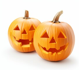 Fototapeta premium Halloween pumpkins isolated on white background 