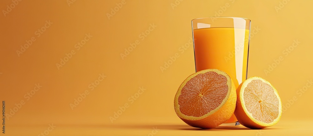 Poster orange juice. with copy space image. place for adding text or design