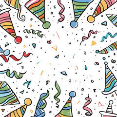 New Year and Christmas card, graphic advertising backgrounds in a doodle 2D illustrator style.
