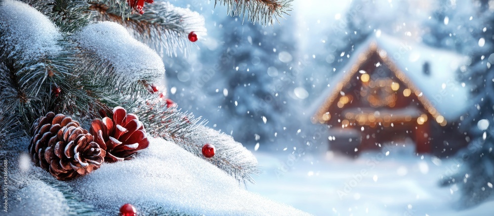 Aufkleber rustic winter holiday backdrop. with copy space image. Place for adding text or design