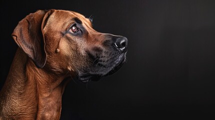 Rhodesian Ridgeback Gazing, Copyspace