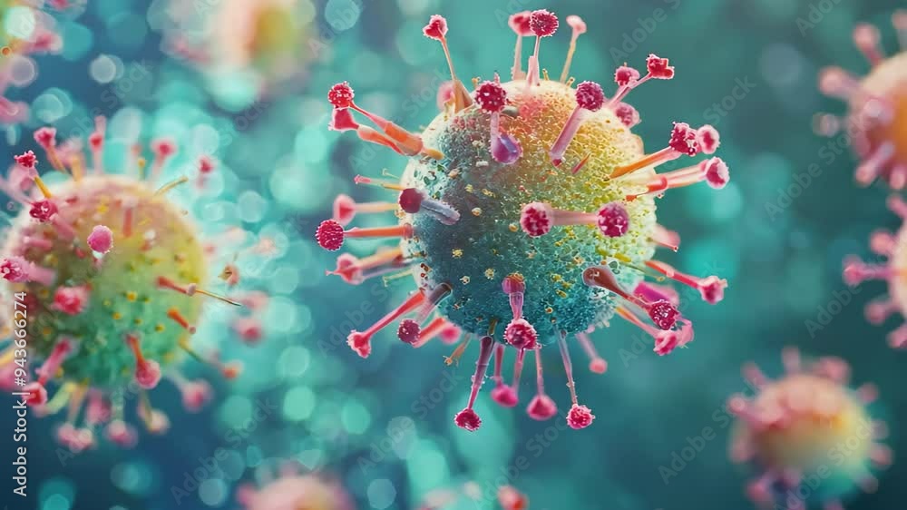 Poster close-up view showcases the intricate structure of a corona cell, highlighting its unique features a