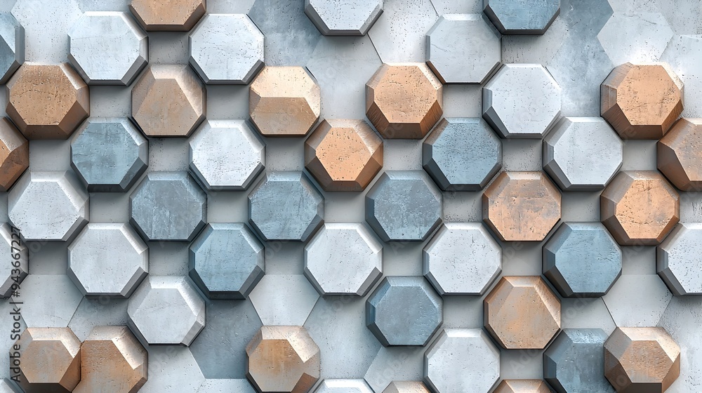Aufkleber captivating geometric hexagonal backdrop with seamless digital texture