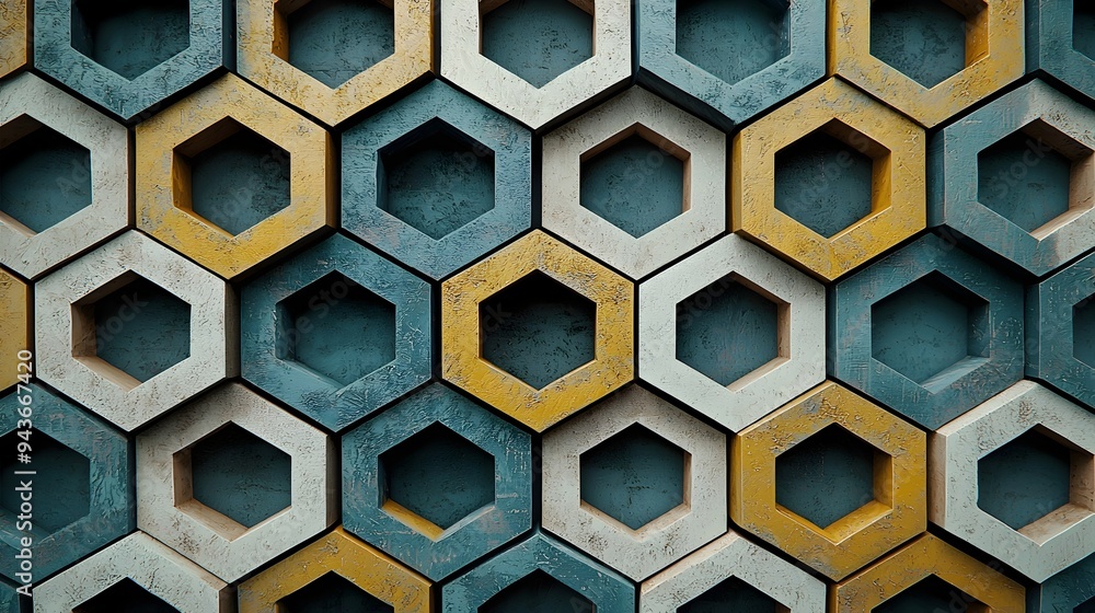 Poster sleek geometric abstract hexagon backdrop for design and architecture concepts