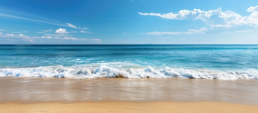 Vacant sea and beach backdrop with copy space